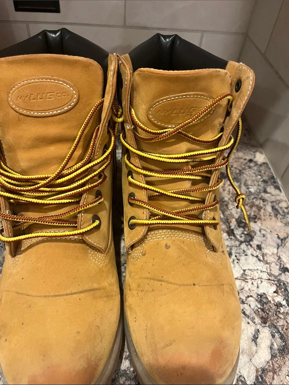 Lugz Wheat/Tan Work Boots with Padded Collar